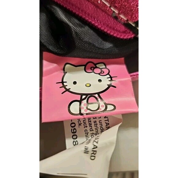 RARE Sanrio Mini Hello Kitty Handbag 2014 Black With Pink Flowers EUC 🌸 - Picture 4 of 6